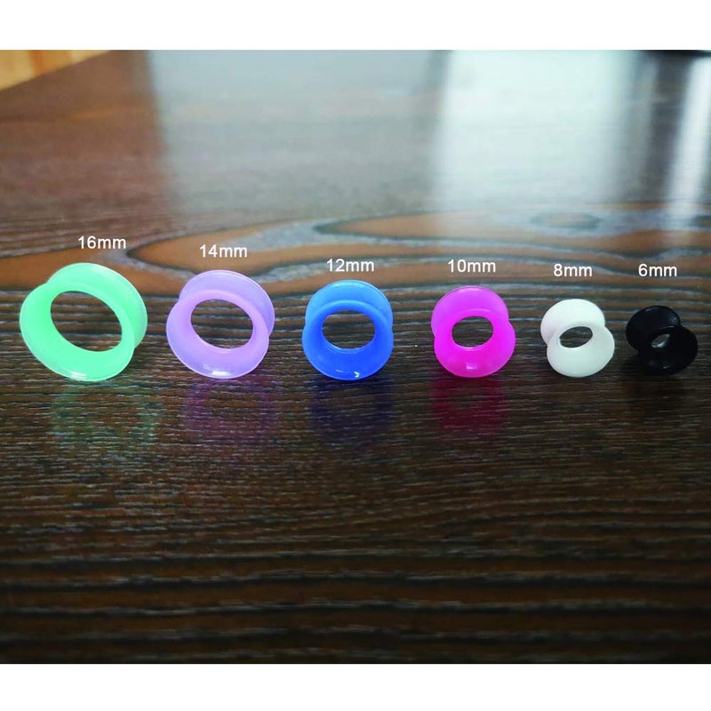TOPBRIGHT 12 Pairs Ultra Thin Soft Silicone Ear Tunnels, Silicone Ear Skins Gauges and Plugs for Piercing - Image 3